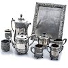 9 PIECE DERBY AND WILCOX SILVERPLATED SERVING SET