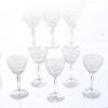 8 FLORAL CRYSTAL SHERRY GLASSES