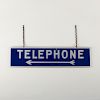 ANTIQUE 2 SIDED, 2 HOOK TELEPHONE ARROW SIGN