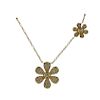 14K Gold Diamond Daisy Flower Pendant Necklace