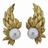 Tiffany &amp; Co Schlumberger 18K Gold Pearl Wing Earrings