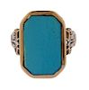 Antique 14k Gold Turquoise Ring 