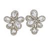 14k Gold Diamond Gemstone Cluster Earrings 