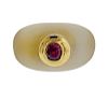14k Gold Frosted Crystal Ruby Ring 