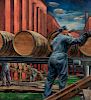Zoltan Sepeshy
(Hungarian/American, 1898 - 1974)
Barrels Rolling into the Rackhouse 