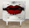 FOUR DRAWER CHEST PAINTED LIPS CIRCA 1960