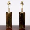 PAIR BRASS TABLE LAMPS MANNER JEAN-MICHEL FRANK