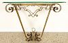 ART DECO HAND HAMMERED IRON GLASS CONSOLE C.1945