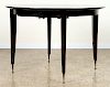 ROUND FRENCH DINING TABLE EBONIZED TOP C.1950