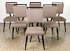 SET 6 MAHOGANY UPHOLSTERED DINING CHAIRS C.1960