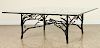 GLASS TOP COFFEE TABLE MANNER OF GIACOMETTI
