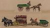 Kenton cast iron horse drawn wagon, 15'' l., toget