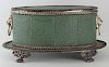 SILVERPLATE. Silverplate and Shagreen Vanity Box.