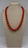 JEWELRY. Graduated Salmon Coral Necklace.
