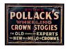 Smoke Pollack's Wheeling Crown Stogies Cigars Tin Sign