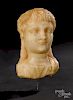 Roman alabaster relief bust of a male youth
