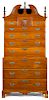 New England Chippendale walnut chest on chest