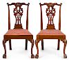 Pair of New York Chippendale dining chairs
