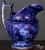 Historical Blue Staffordshire pitcher