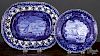 Historical Blue Staffordshire undertray and plate