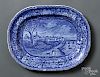 Historical Blue Staffordshire Columbus platter