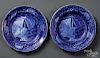 Historical Blue Staffordshire plate and bowl