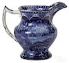 Historical blue Staffordshire pitcher