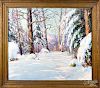 Walter Koeniger oil on canvas winter landscape