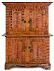 Canadian painted pine step back cupboard, 19th c.