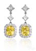 18K white gold diamond & yellow sapphire earrings