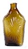 Connecticut olive amber glass sunburst flask