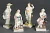 Four Staffordshire pearlware allegorical figures