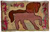 American hooked rug with horse, late 19th c.