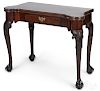 George III carved mahogany turret top card table