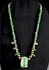 Stunning Maya Jade / Greenstone Necklacew/ Gold Beads