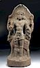 Huge Indian Vijayanagar Granite Figure - Bhairava & Dog