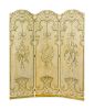 A Louis XV Style Painted Three-Panel Floor Screen
20TH CENTURY
Height 74 1/2 x each panel, 20 3/4 inches.