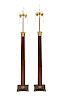 A Pair of French Empire Style Gilt Bronze Mounted Walnut Floor Lamps
Height 56 1/2 inches.