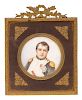 A Gilt Framed Portrait Miniature of Napoleon
Frame, height 7 1/2 x width 6 inches.