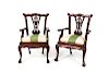 A Pair of George II Style Carved Mahogany Child's Open Armchairs
Height 20 1/2 inches.