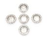 A Set of Five American Silver Nut DishesDiameter 2 3/4 inches.