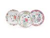 A Collection of Three Famille Rose Porcelain Plates
Diameter 9 inches.