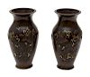 A Pair of Japanese Bronze Vases
Height 7 1/2 inches.