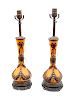 A Pair of French Signed Abel Combe Cameo Glass Vases with Gilt Metal Mounts
19TH CENTURY
now mounted as lamps.
Height 15 inches.