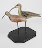 Two Vintage Carved and Painted Shorebird Decoys