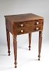 Antique Sheraton Mahogany Two Drawer Night Stand