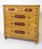 American Hand Decorated and Grain Painted Cottage Pine Chest