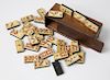 Complete Set of 19th Century Whalebone and Ebony Dominoes
