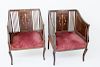 Pair of Edwardian Inlaid Mahogany Tub Chairs