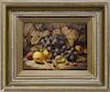 Oliver Clare Oil on Artist Board, "Still Life With Grapes"